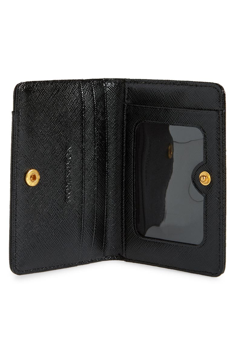 Ruby Saffiano Leather Cardholder, Alternate, color, BLACK