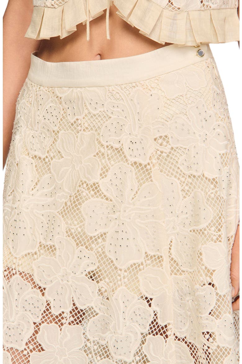 Long guipure skirt, Alternate, color, Ecru