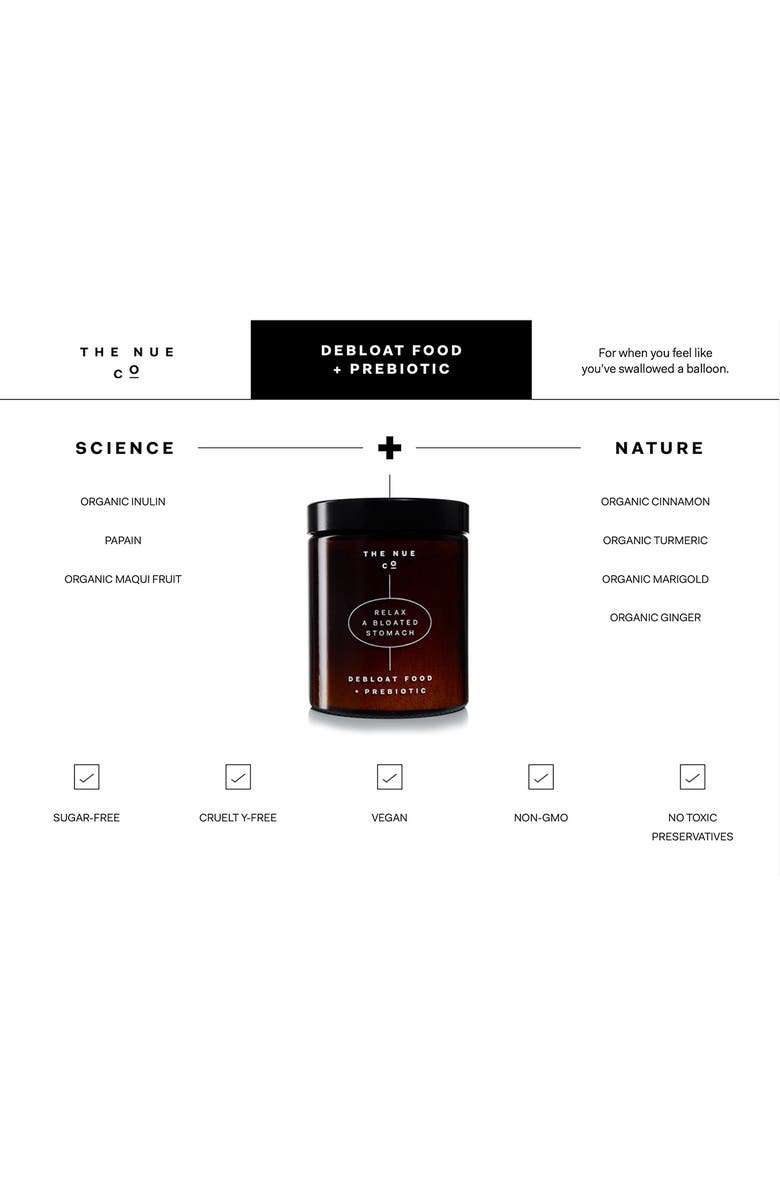 The Nue Co Debloat Food + Prebiotic Dietary Supplement, Alternate, color, 