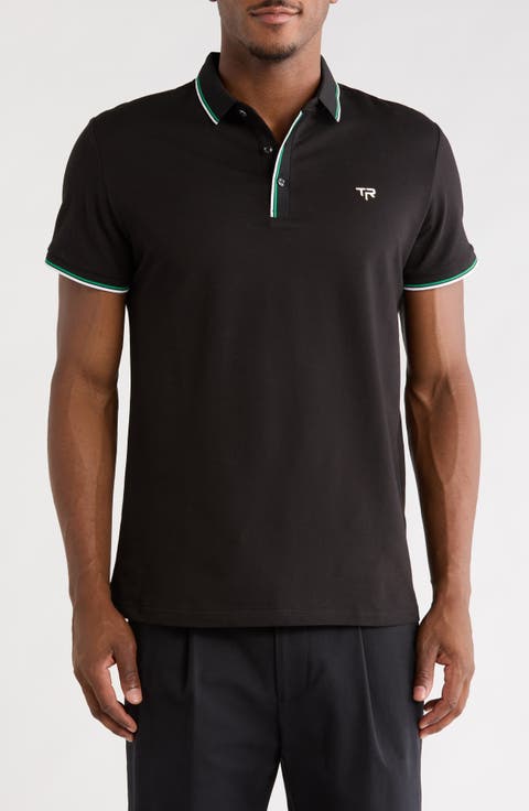 Double Stripe Stretch Cotton Polo
