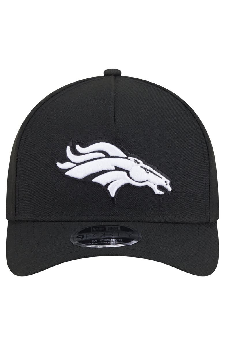 New Era Men's New Era Black Denver Broncos Team Collection 9FORTY M-Crown A-Frame Adjustable Hat, Alternate, color,