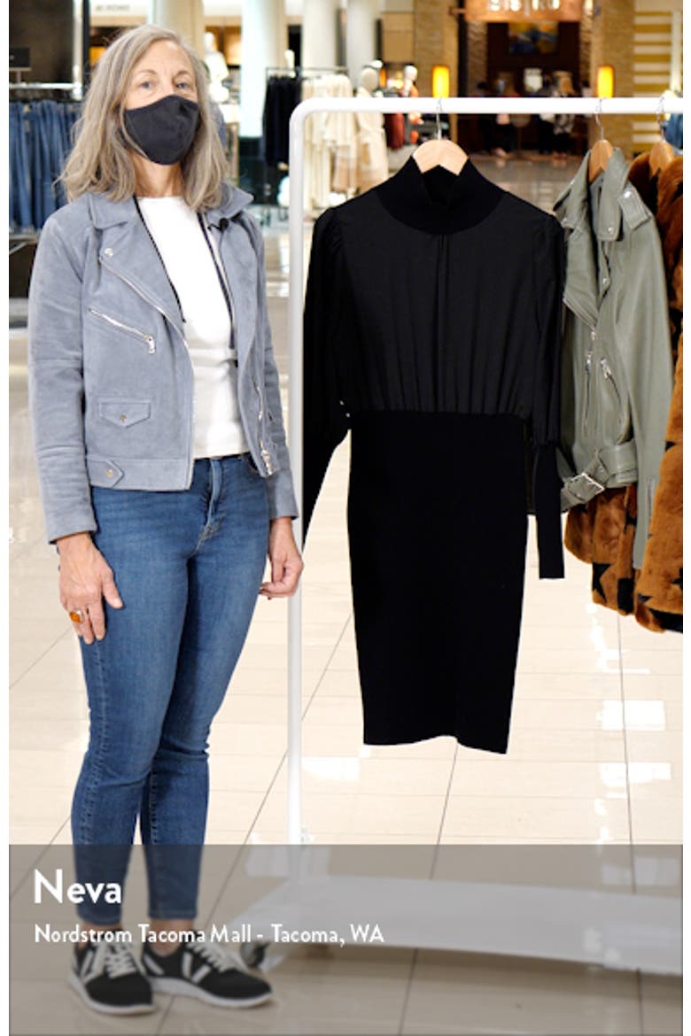 Krista Turtleneck Ballon Sleeve Knit Dress video