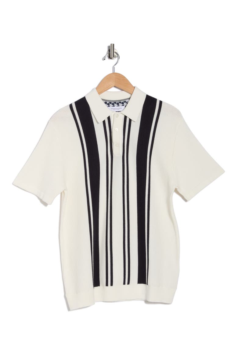 Stripe Cotton Polo, Alternate, color, OFF WHITE