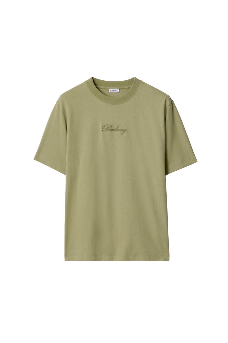 Check Cursive Logo Cotton T-shirt, Alternate, color, Glade green