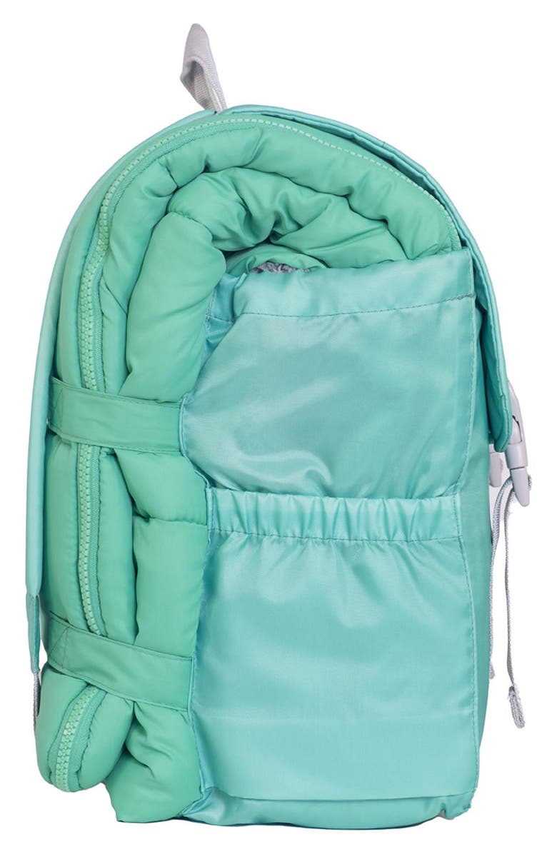 mimish Kids' Sleep-n-Pack Glow in the Dark Sleeping Bag Backpack, Alternate, color, Green Multi