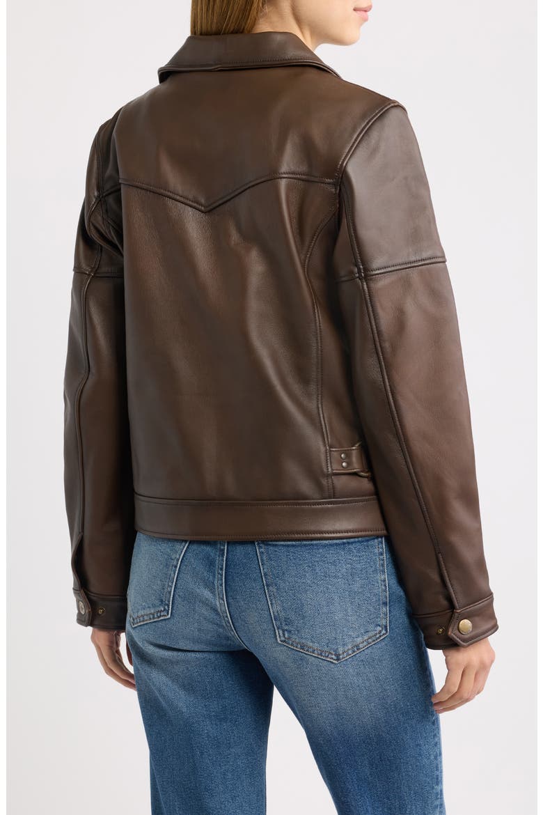 Lamb Leather Jacket, Alternate, color, MOKA TOBACCO
