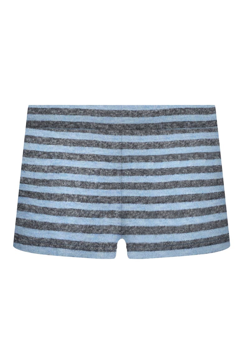 Bloom Stripe Knit Shorts, Alternate, color, GREY BLUE STRIPE