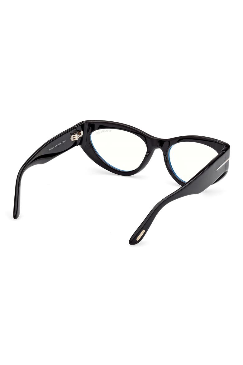 55mm Cat Eye Optical Glasses, Alternate, color, SHINY BLACK