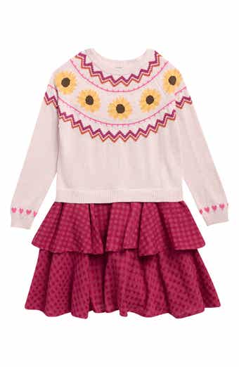 Kids' Sunflower Sweater Twofer Dress