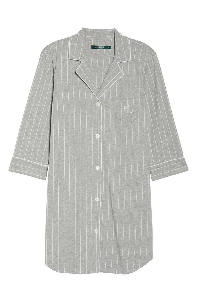 Lauren Ralph Lauren Cotton Jersey Sleep Shirt, Alternate, color, Greystone