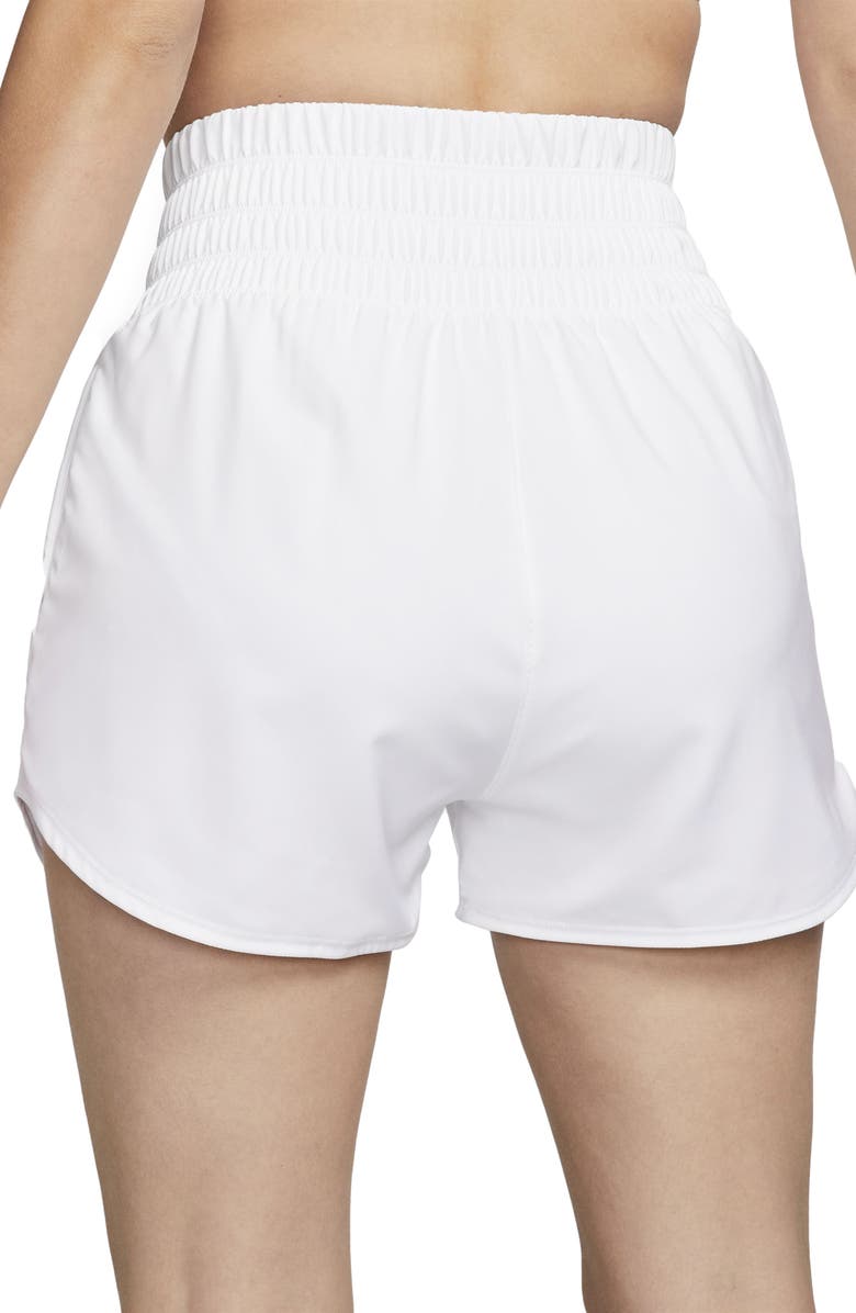 Nike Dri-FIT Ultrahigh Waist 3-Inch Brief Lined Shorts, Alternate, color, White/Reflective Silv