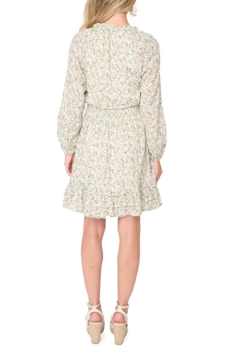 Wanderlust Pom Pom Trim Long Sleeve Dress