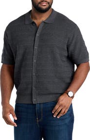 Synrgy by DXL Big & Tall Short-Sleeve Polo Cardigan Sweater