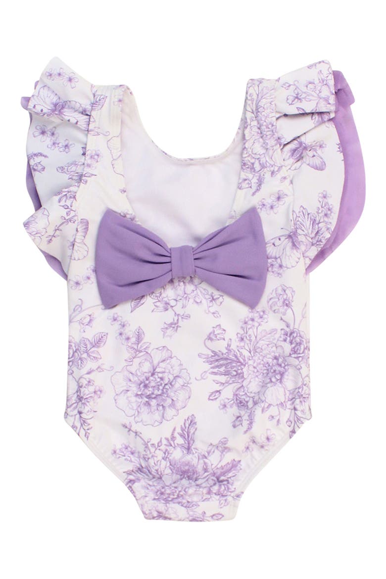 Wisteria Butterfly Garden One-Piece Swimsuit, Alternate, color, PURPLE