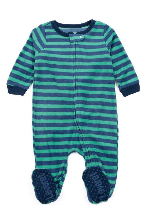 LEVERET Fleece Footed Pajama Bodysuit