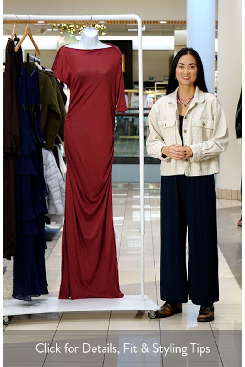 Asymmetric Slinky Maxi Dress video