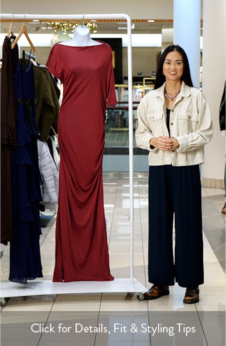 Asymmetric Slinky Maxi Dress, sales video thumbnail