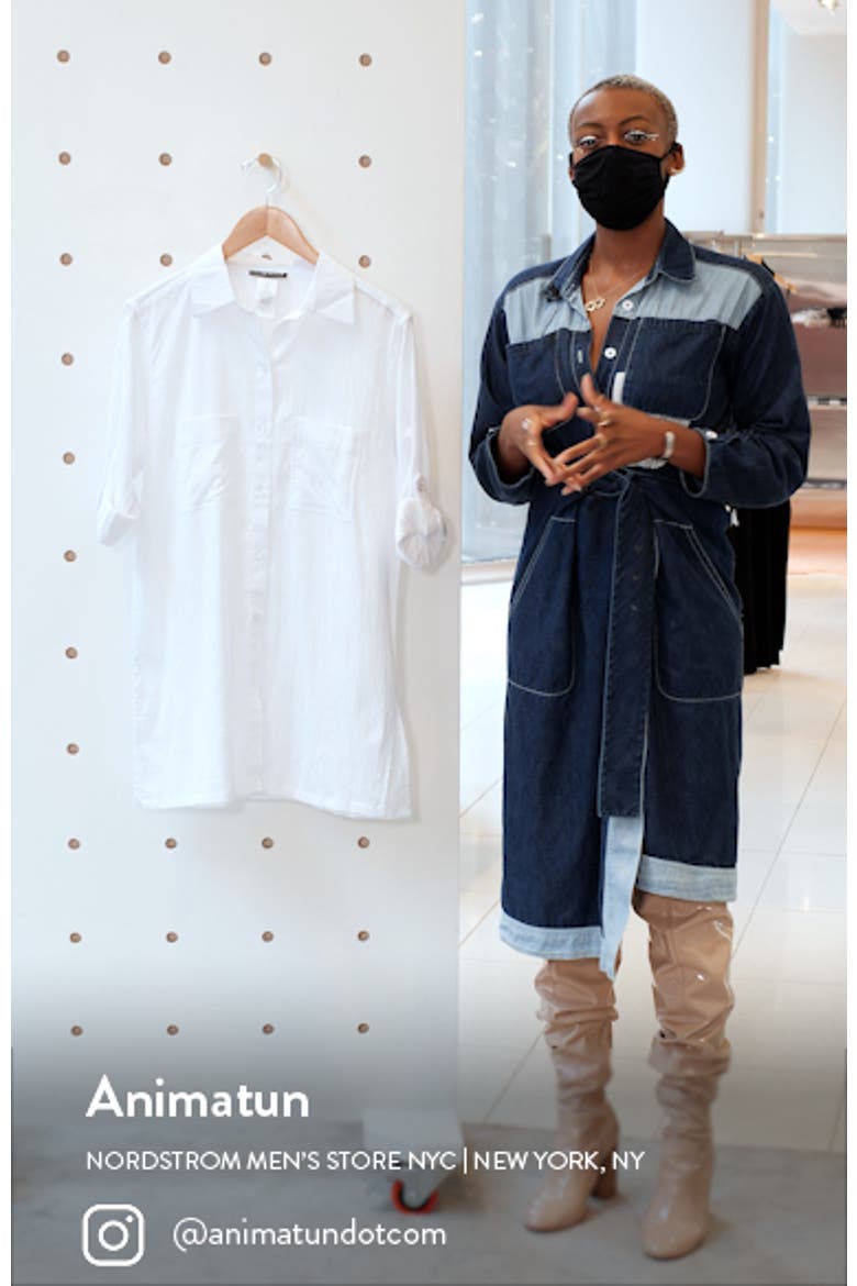 Island Fare Resort Long Sleeve Crinkled Cover-Up Shirtdress video