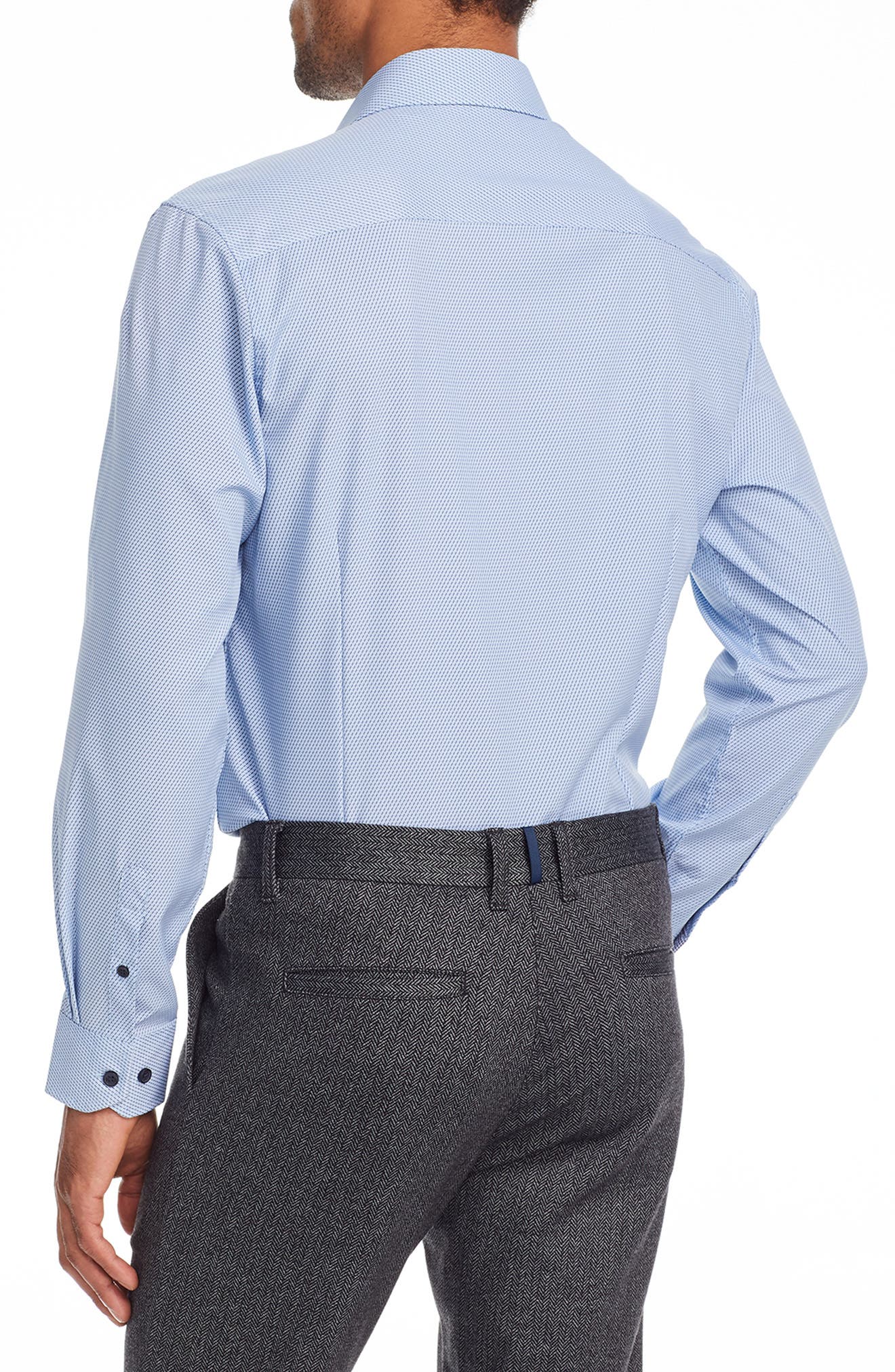 Slim Fit Broken Stripe Performance Dress Shirt - image 2