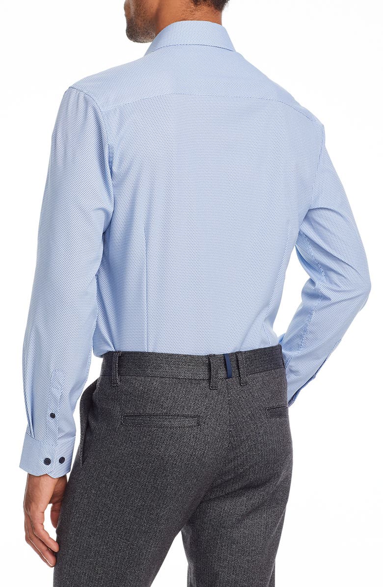 W.R.K Slim Fit Broken Stripe Performance Dress Shirt, Alternate, color, Blue