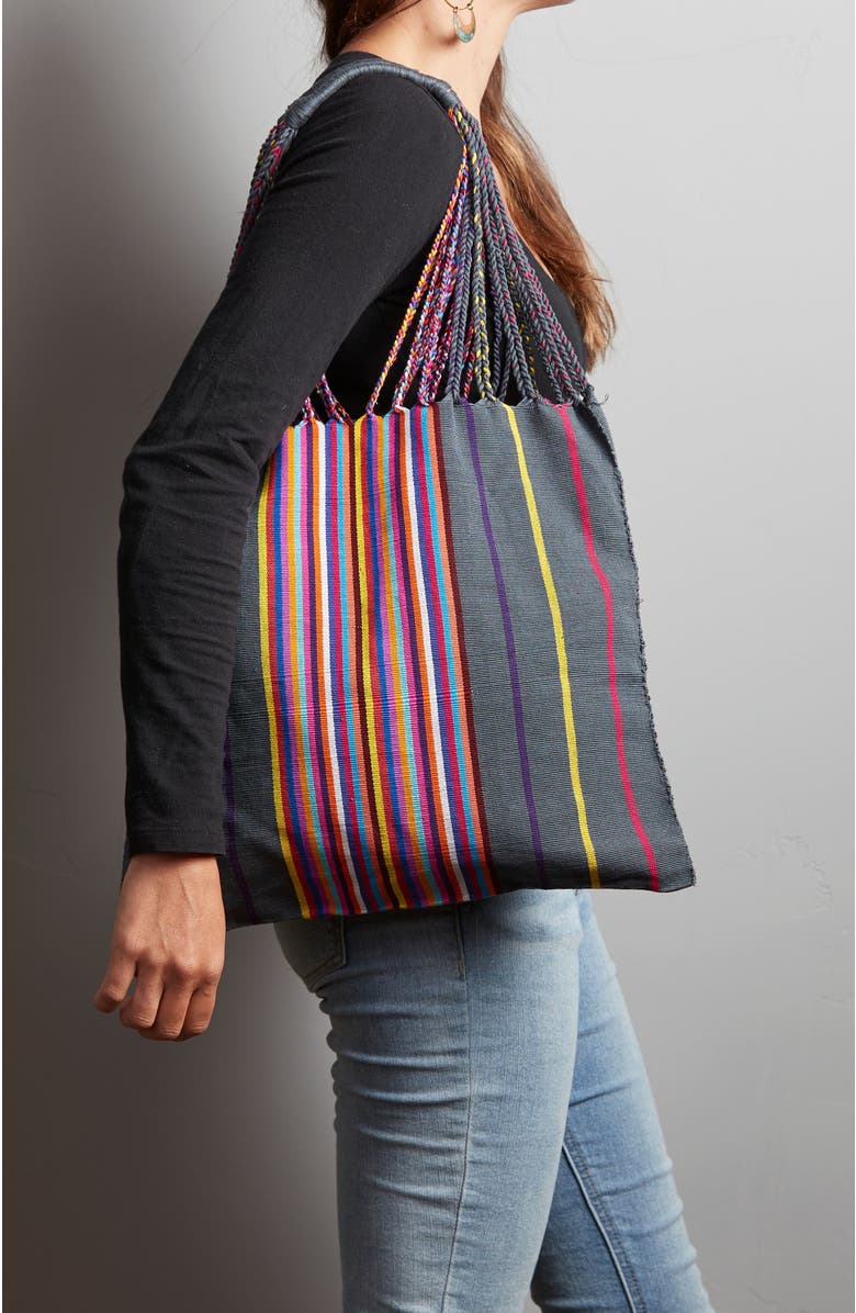 Verve Culture Chiapas Woven Hammock Market Bag, Alternate, color, Grey