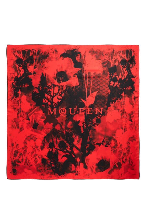 Floral Collage Silk Twill Square Scarf