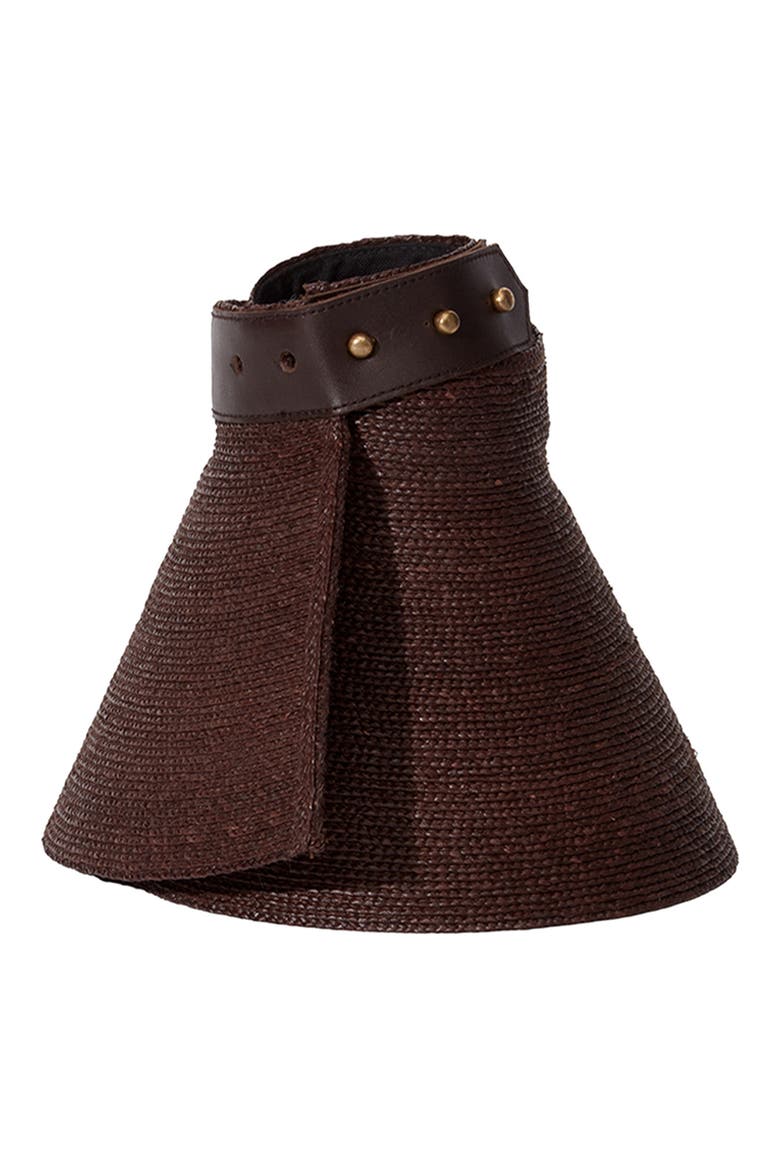 Birdie Packable Wide Brim Straw Visor, Alternate, color, CHOCOLATE