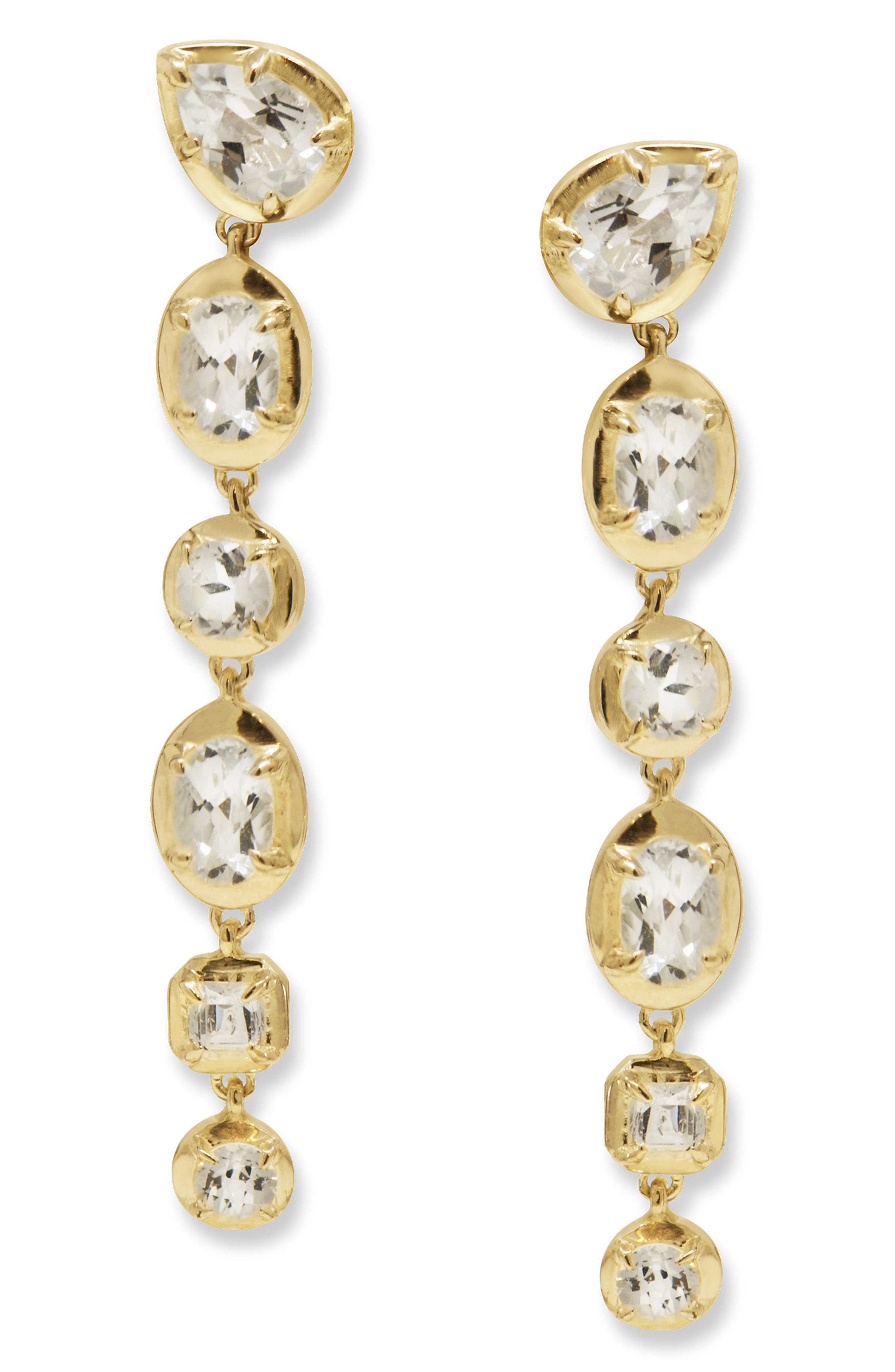 selected 14K YELLOW GOLD/ CLEAR TOPAZ