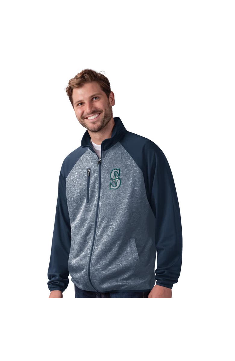 G-III SPORTS BY CARL BANKS Men's G-III Sports by Carl Banks Navy Seattle Mariners Runners Raglan Full-Zip Track Jacket, Alternate, color, Navy