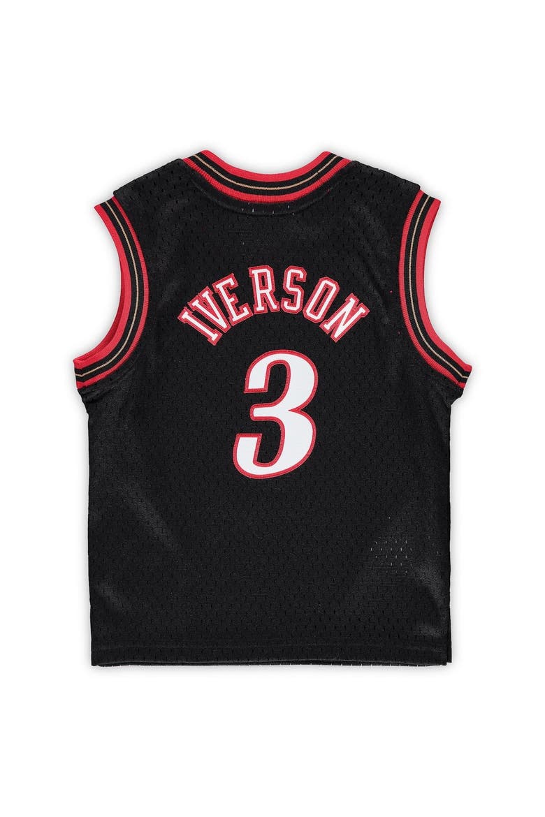 Infant Mitchell & Ness Allen Iverson Black Philadelphia 76ers 2000/01 Hardwood Classics Retired Player Jersey, Alternate, color, BLACK