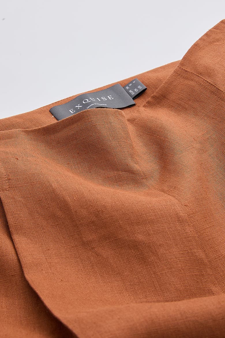 Clarette Wide Leg Linen Trousers, Alternate, color, Brown