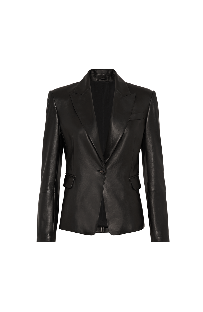 Brunello Cucinelli Nappa leather blazer, Main, color, Black