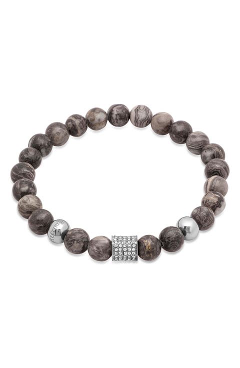 Men's Simulated Diamond Beaded Bracelet
