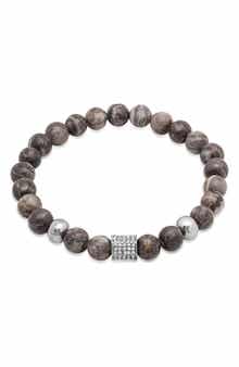 Men's Simulated Diamond Beaded Bracelet