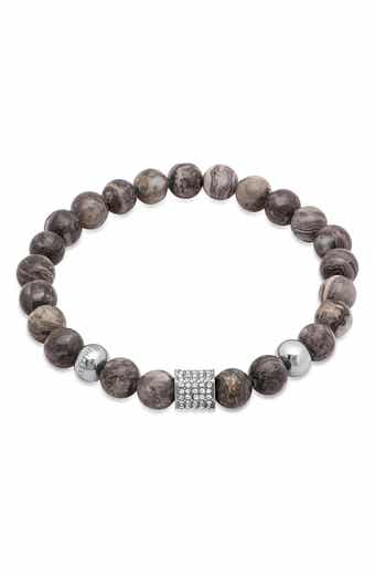 Men's Simulated Diamond Beaded Bracelet