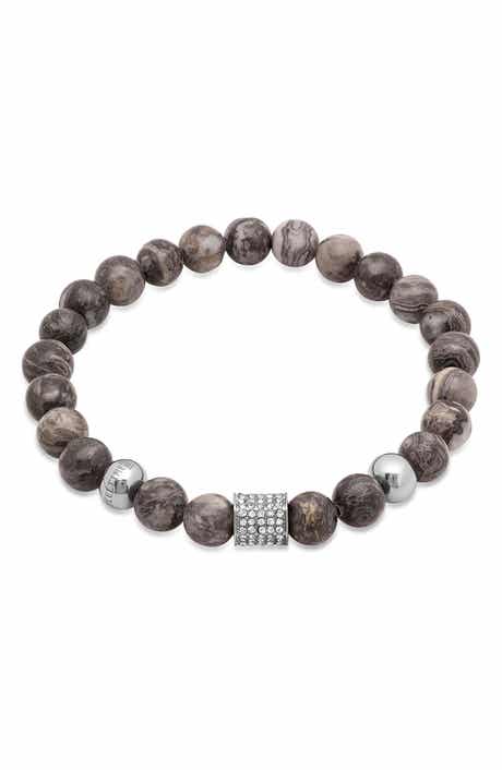 Men's Simulated Diamond Beaded Bracelet
