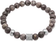 STEELTIME Men's Simulated Diamond Beaded Bracelet