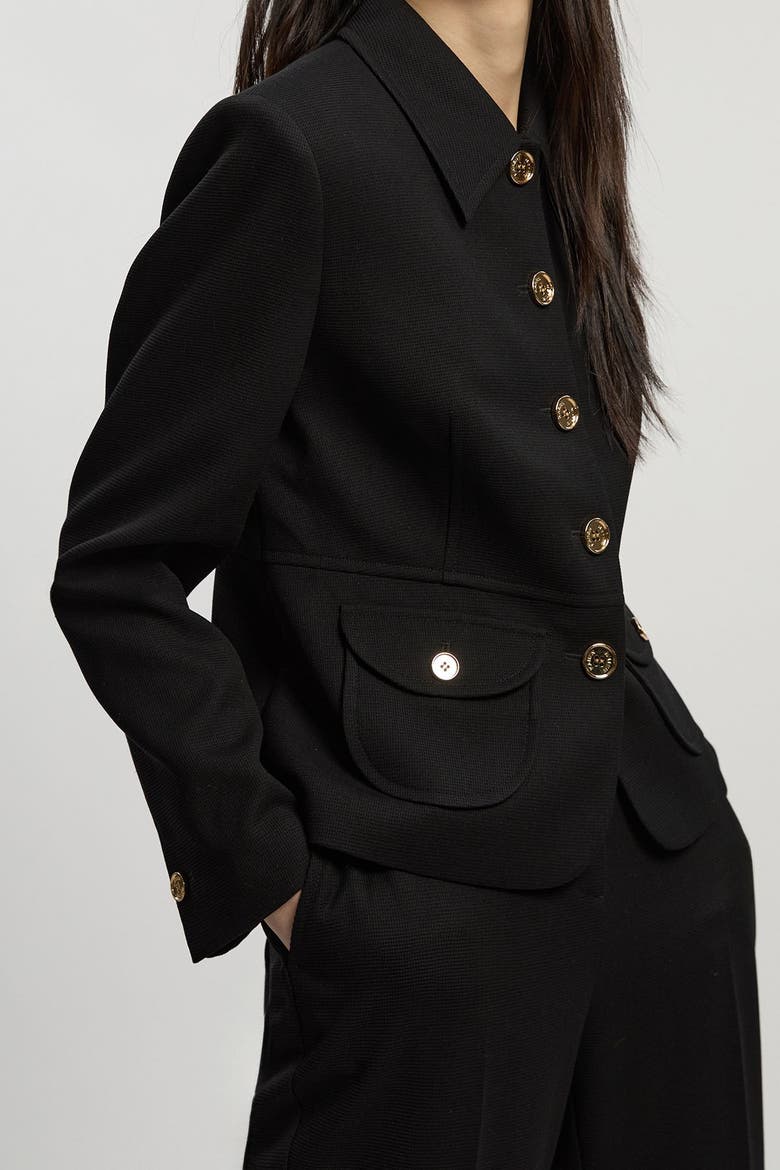 Petite Textured Tailored Jacket, Alternate, color, Black