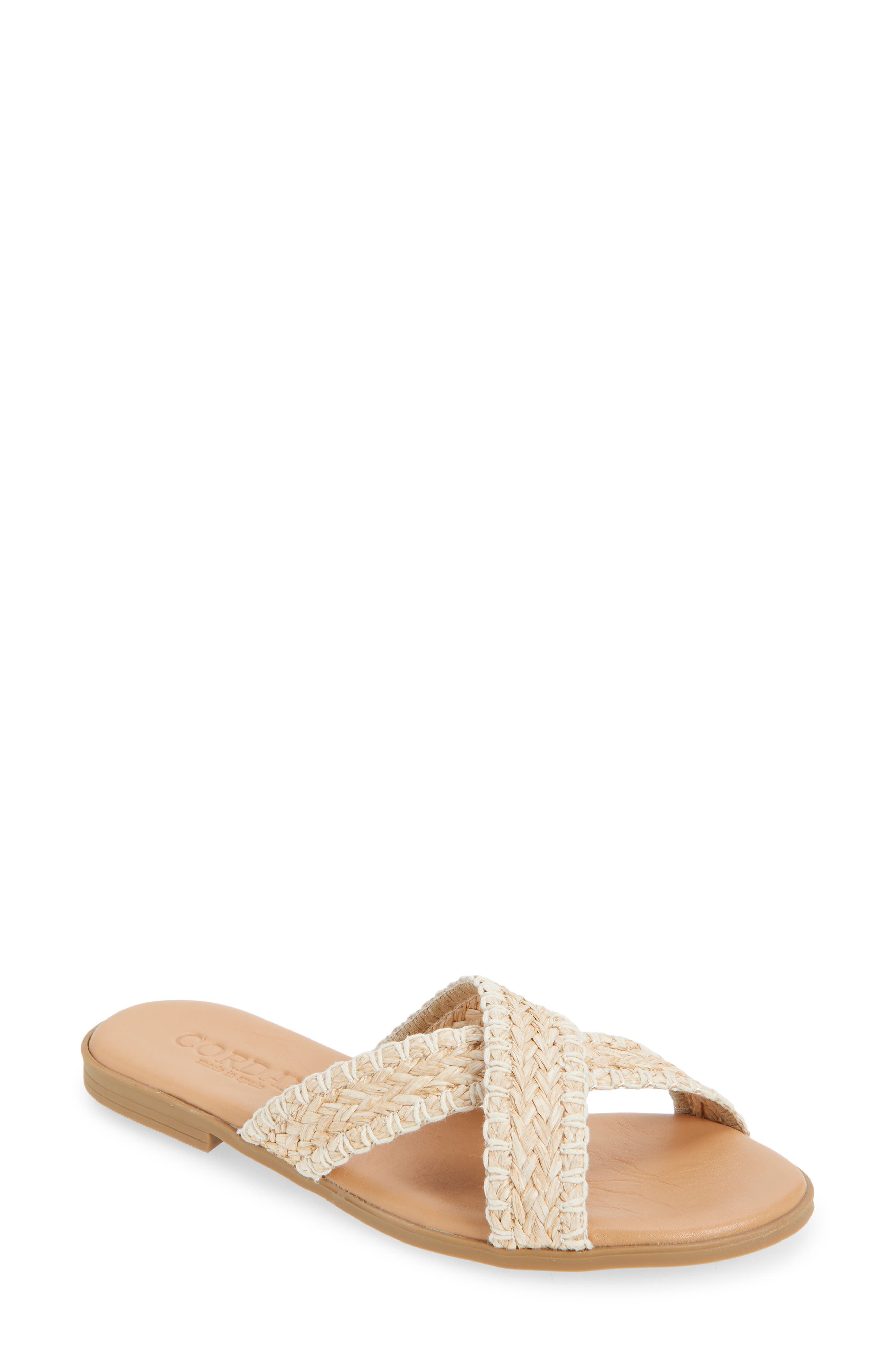 Cordani Felice Slide Sandal, Main, color, Rafia Beige