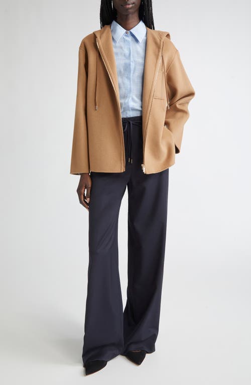 Max Mara Berard Virgin Wool Drawstring Pants In Blue