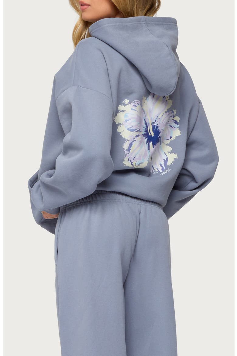 Tropical Bloom Hoodie, Alternate, color, BLUE