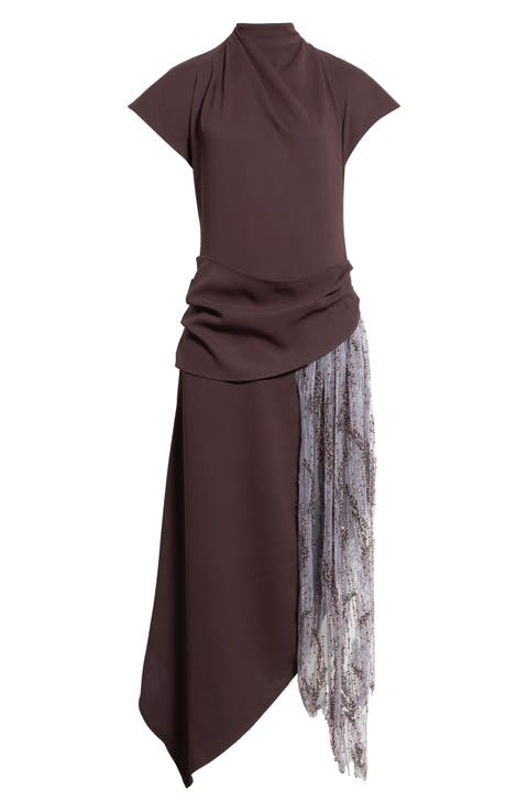 Effie Bead Detail Mixed Media Dress