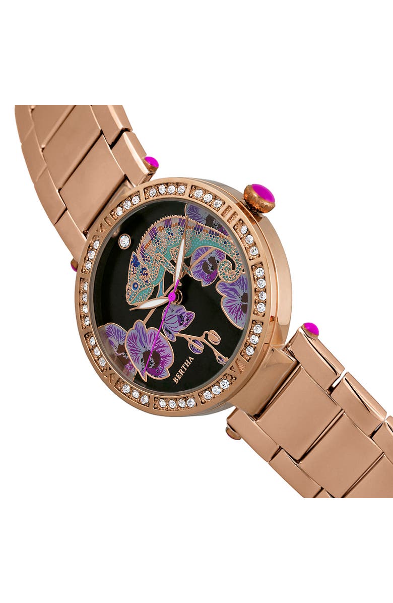 BERTHA Camilla Mother-Of-Pearl Bracelet Watch, Alternate, color, Rose Gold