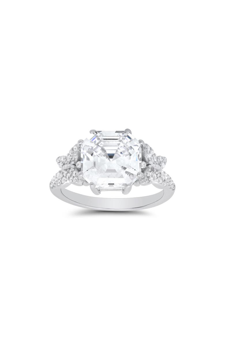 Queen Jewels Sterling Silver Asscher Cut CZ Ring, Alternate, color, Silver