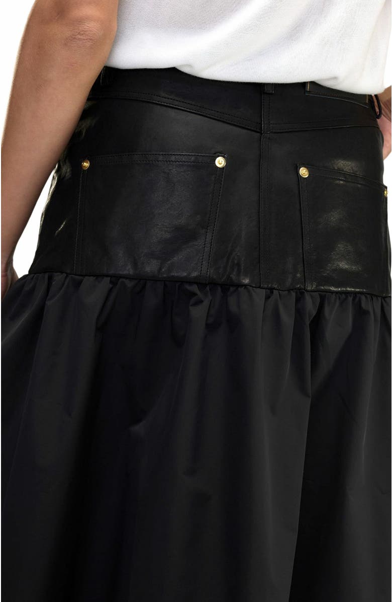 Cynthia Rowley Downtown Leather Nylon Skirt, Alternate, color,