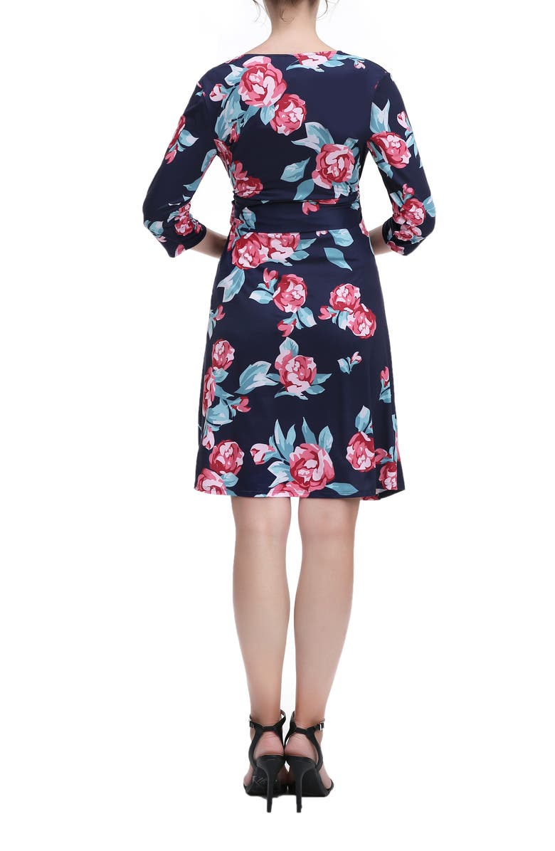 Kimi and Kai Diana Floral Faux Wrap Maternity Dress, Alternate, color, Blue