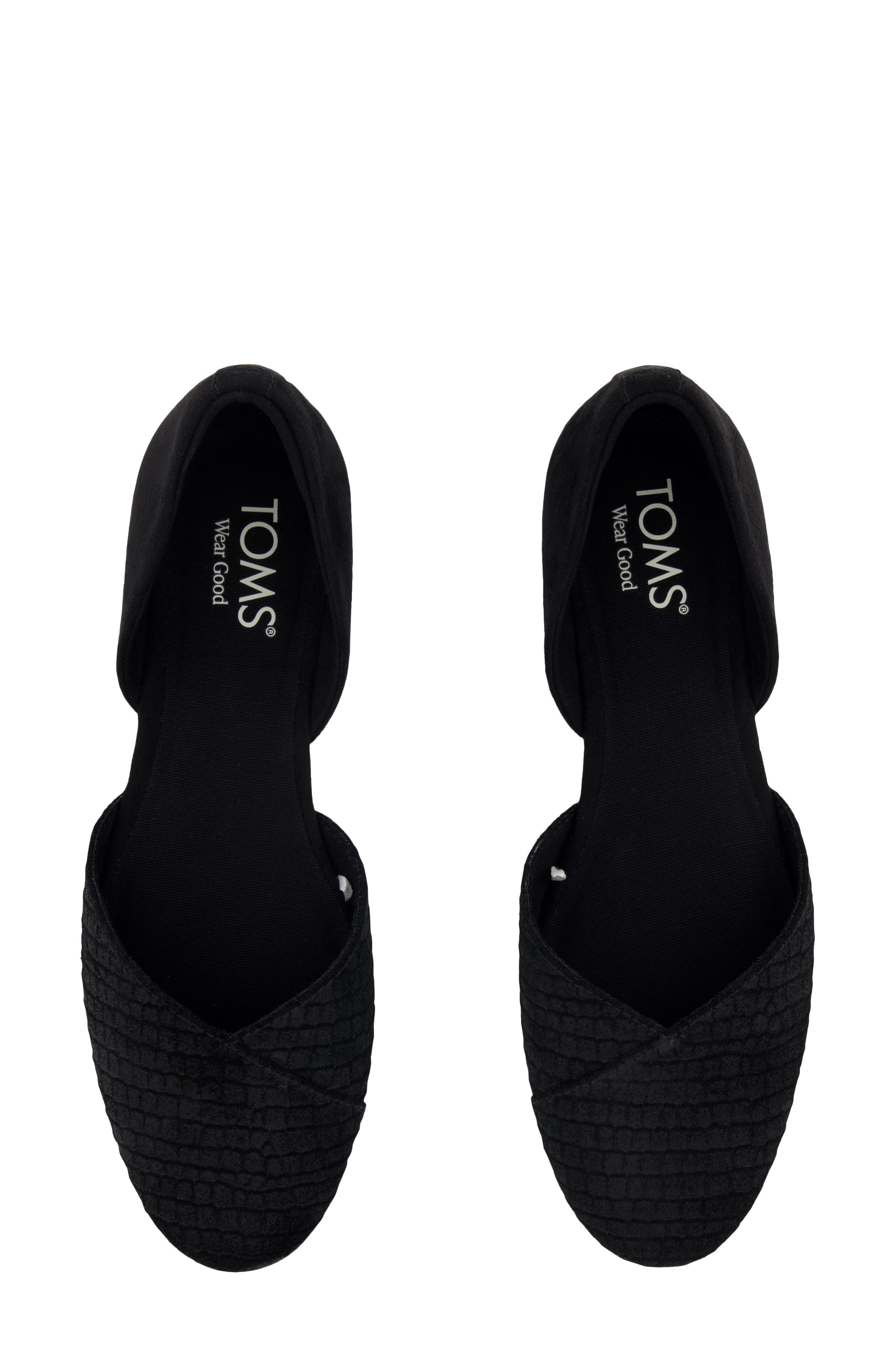 d'Orsay Flat, Alternate, color, BLACK TEXTURED