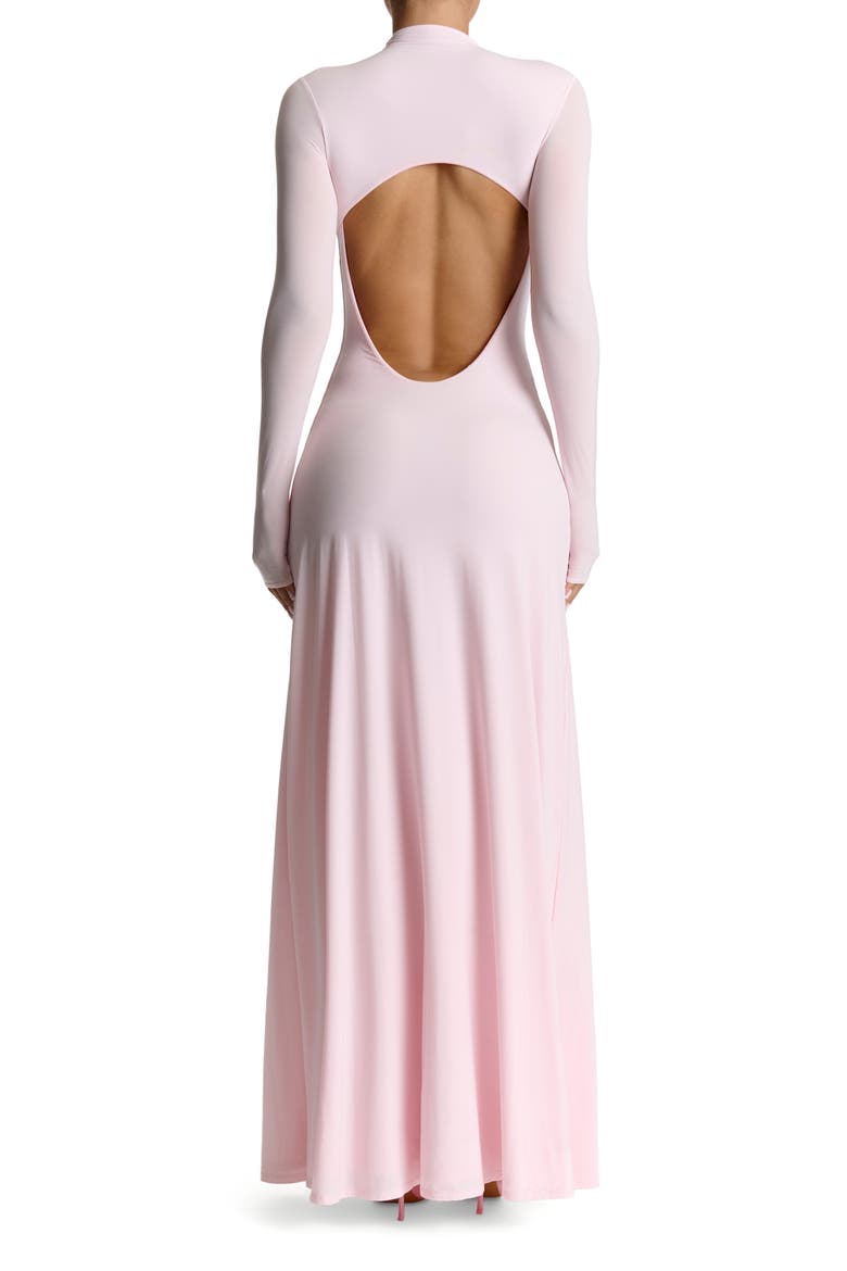 Long Sleeve Open Back Maxi Dress, Alternate, color, CHERRY BLOSSOM