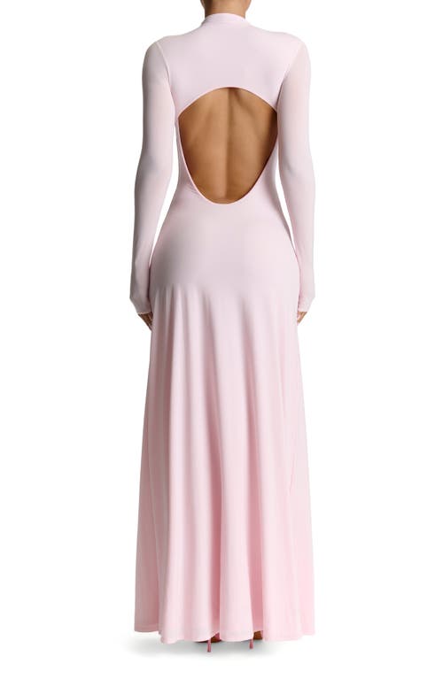 Naked Wardrobe Long Sleeve Open Back Maxi Dress In Pink
