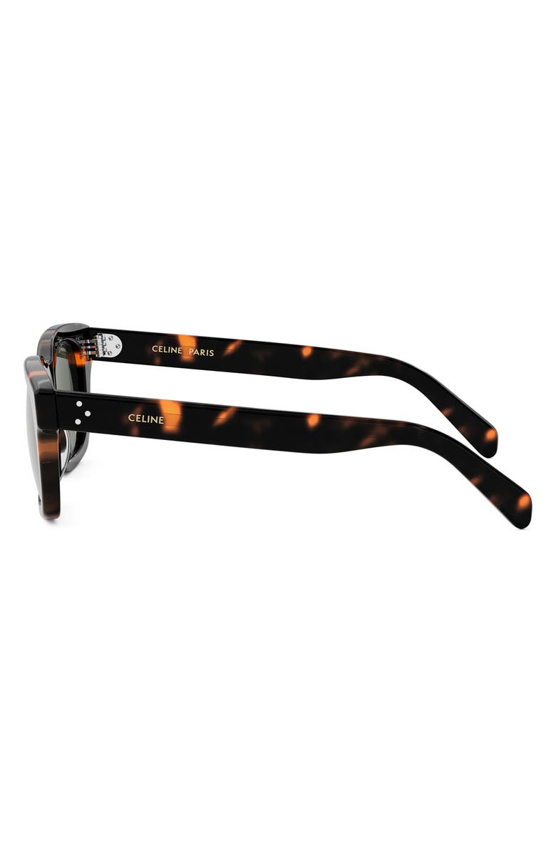 CELINE Bold 3 Dots 50mm Square Sunglasses, Alternate, color, Dark Havana / Green